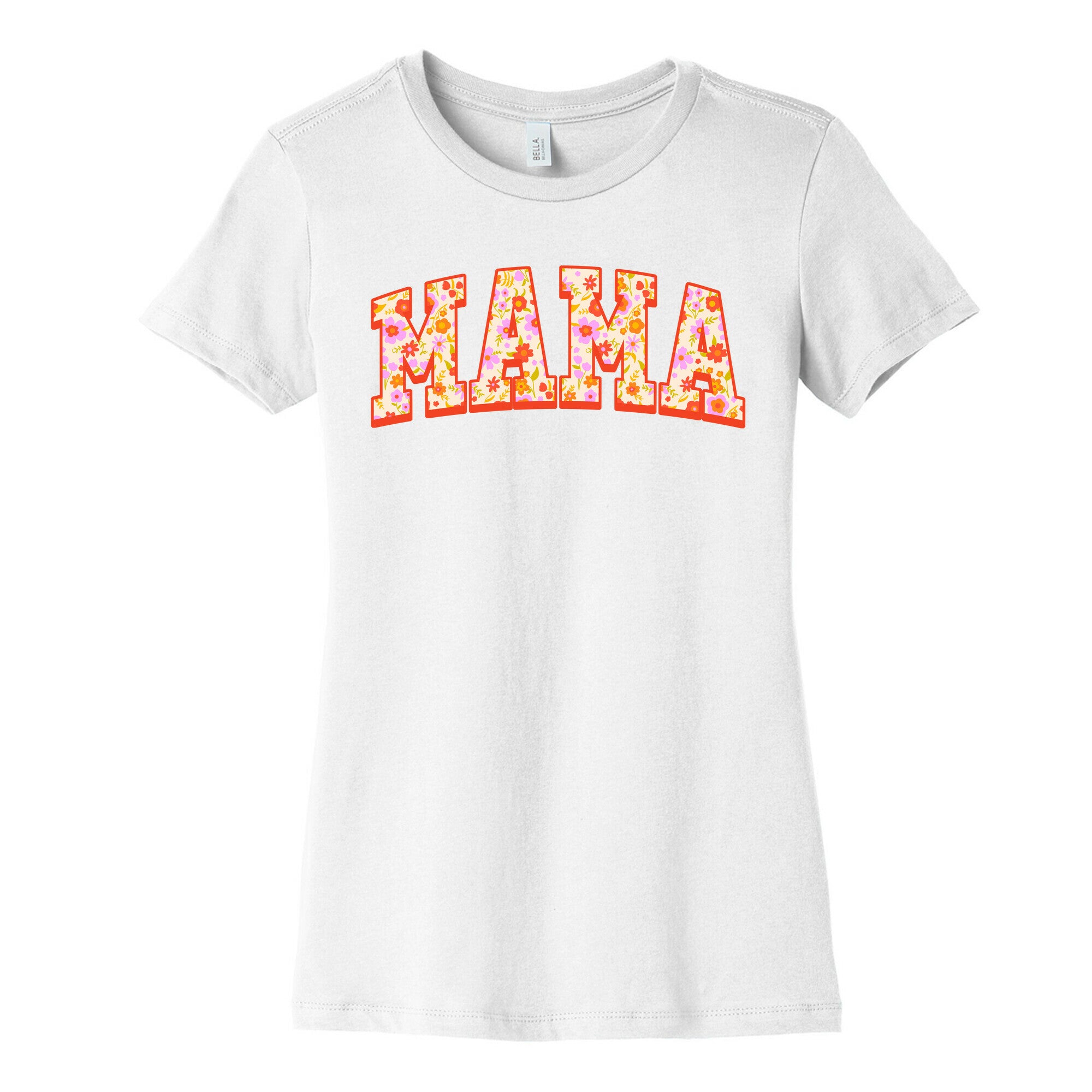 Floral Mama Text Womens Cotton Tee